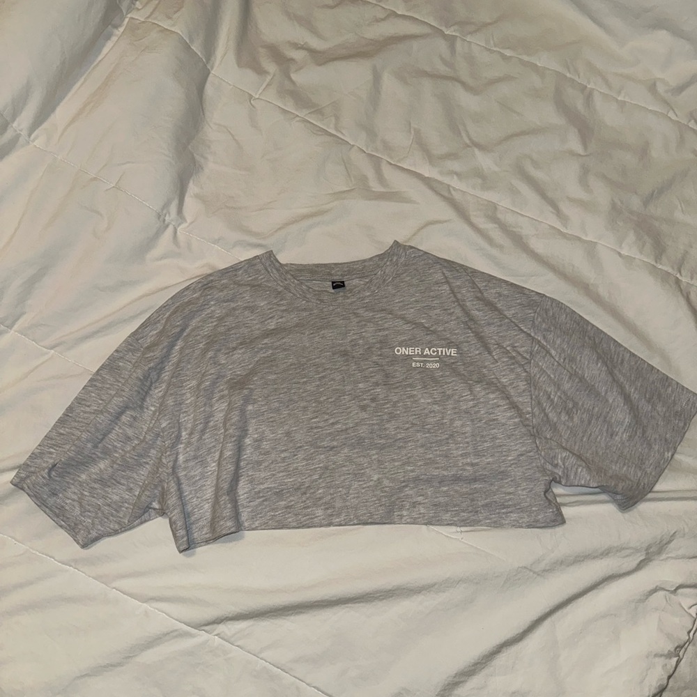 Oner Active Heather Gray Cropped Tee